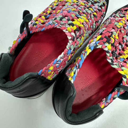 HERMES sneakers leather pink Braid Women 36 Used Authentic