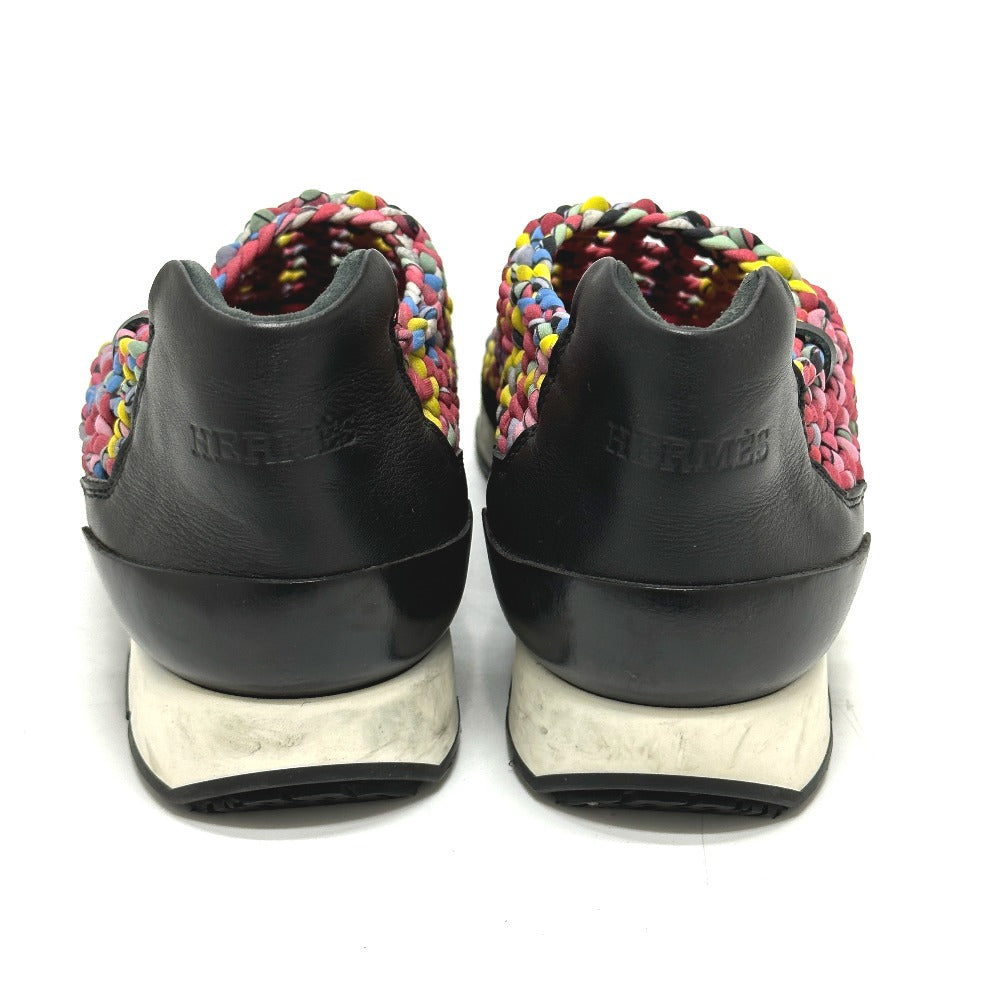 HERMES sneakers leather pink Braid Women 36 Used Authentic