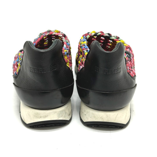 HERMES sneakers leather pink Braid Women 36 Used Authentic