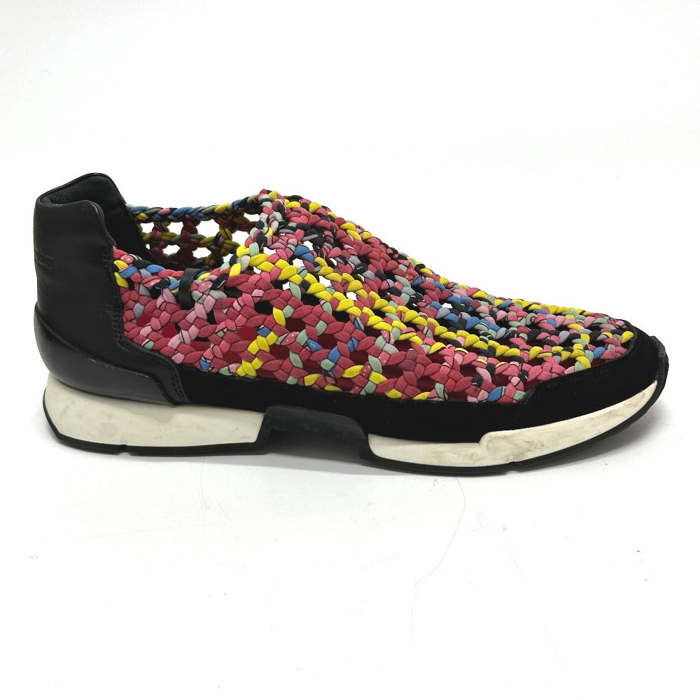 HERMES sneakers leather pink Braid Women 36 Used Authentic
