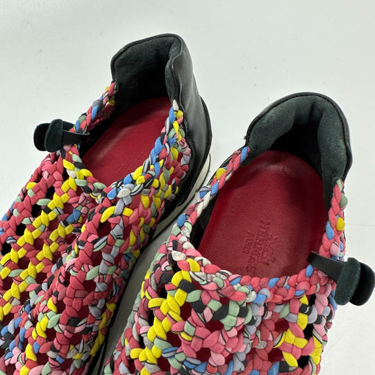 HERMES sneakers leather pink Braid Women 36 Used Authentic