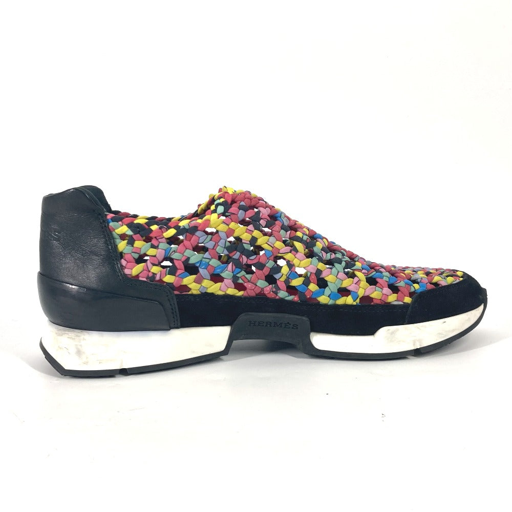 HERMES sneakers leather multicolor Slip-on Women 37 Used Authentic