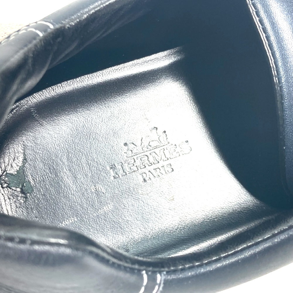 HERMES sneakers leather Navy H logo 43