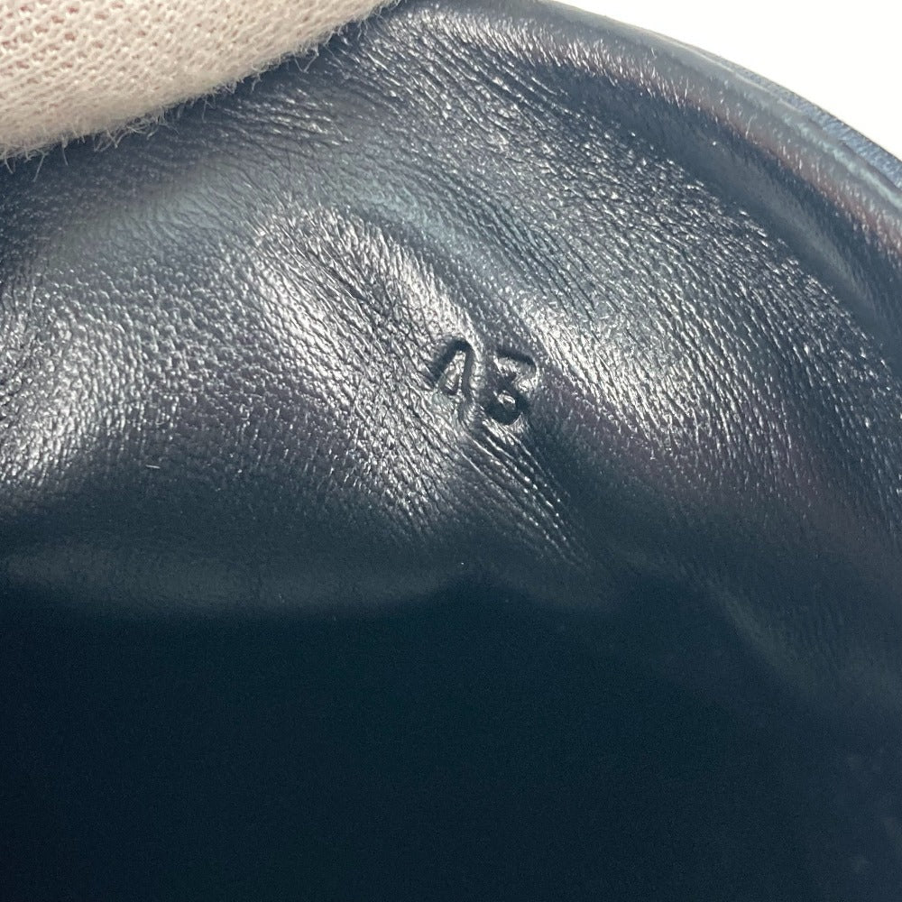 HERMES sneakers leather Navy H logo 43