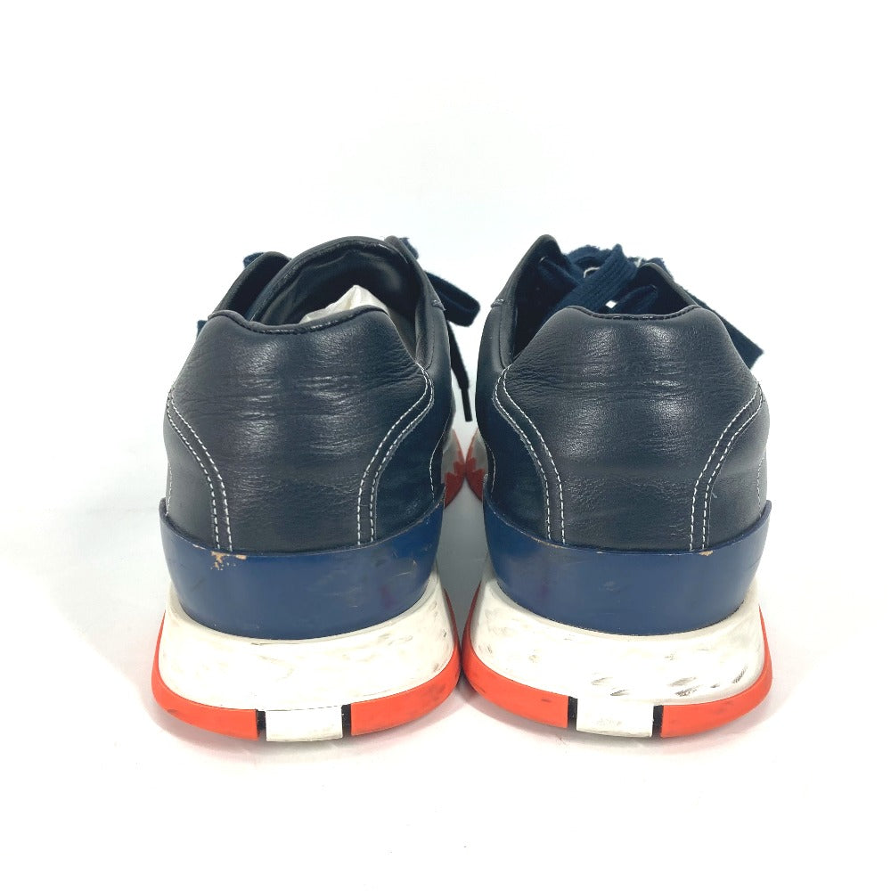 HERMES sneakers leather Navy H logo 43