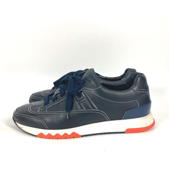 HERMES sneakers leather Navy H logo 43
