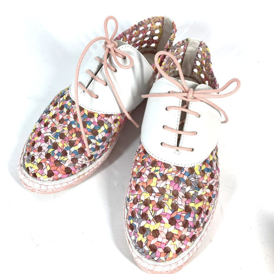HERMES sneakers Leather, Silk Light pink Women 35 Used Authentic