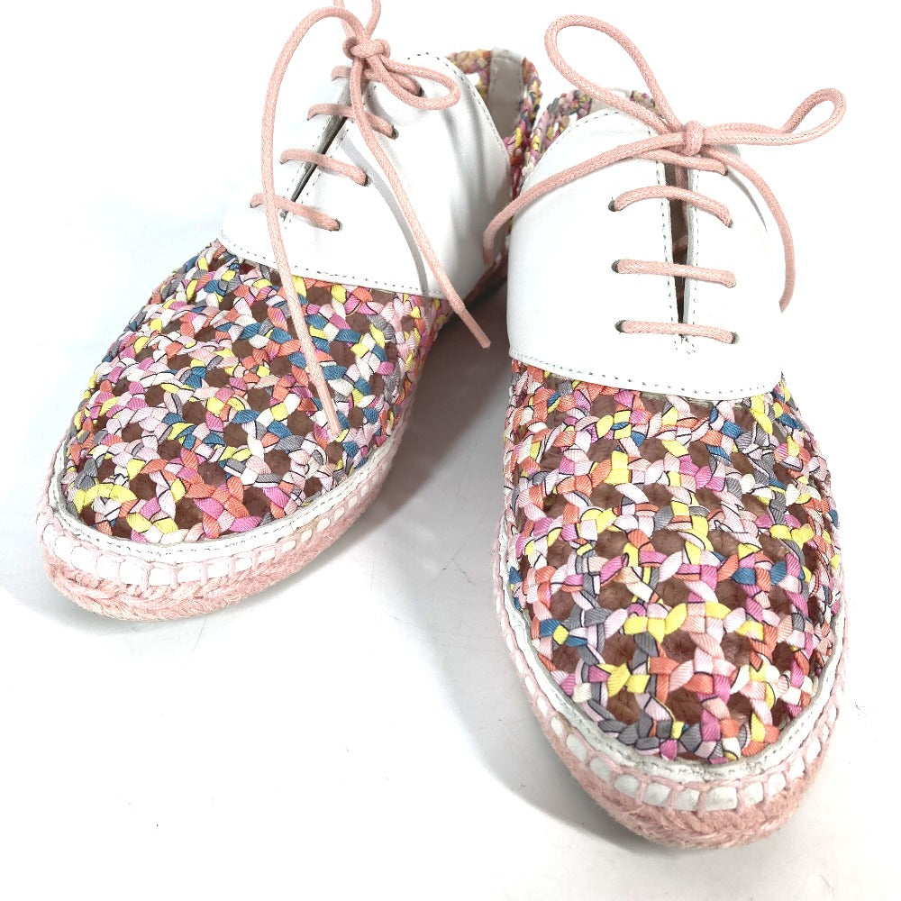 HERMES sneakers Leather, Silk Light pink Women 35 Used Authentic