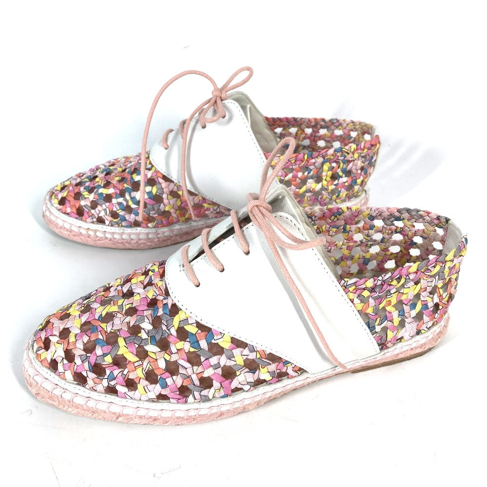 HERMES sneakers Leather, Silk Light pink Women 35 Used Authentic
