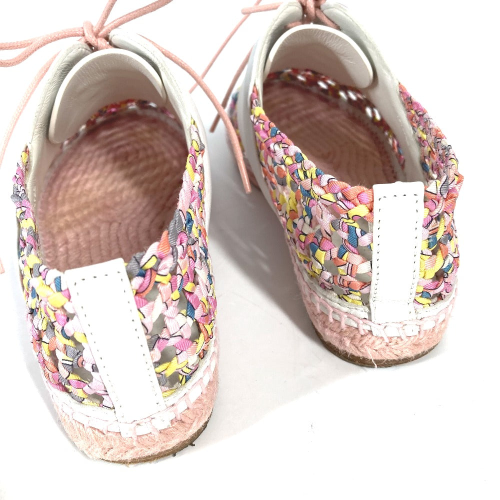 HERMES sneakers Leather, Silk Light pink Women 35 Used Authentic