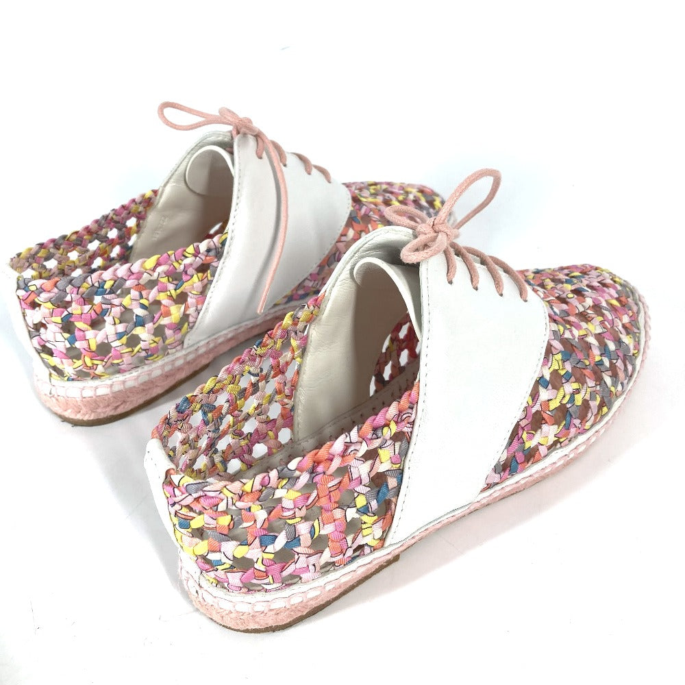 HERMES sneakers Leather, Silk Light pink Women 35 Used Authentic