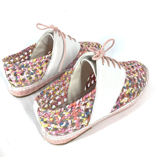 HERMES sneakers Leather, Silk Light pink Women 35 Used Authentic
