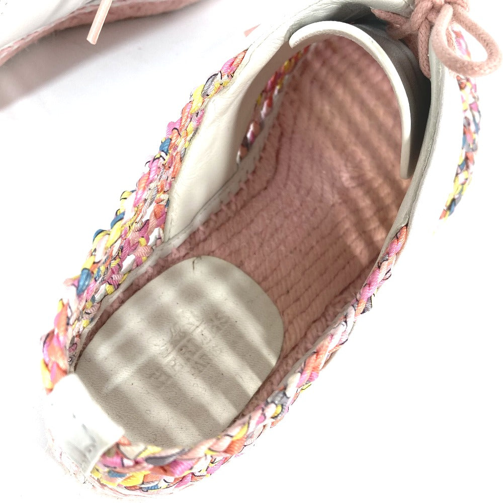 HERMES sneakers Leather, Silk Light pink Women 35 Used Authentic