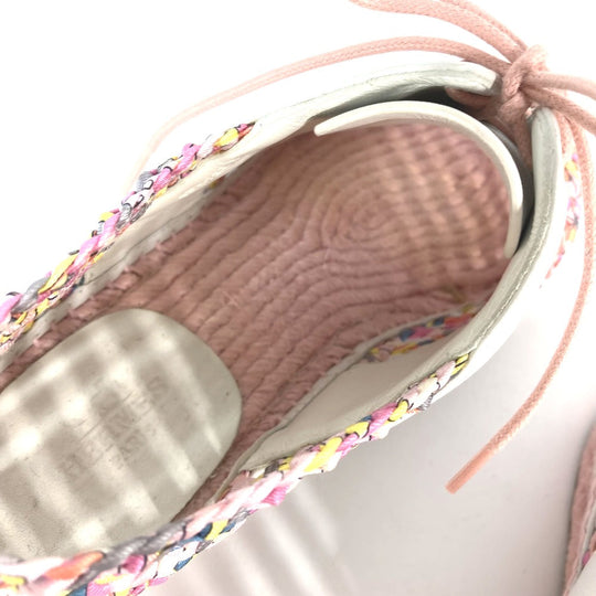 HERMES sneakers Leather, Silk Light pink Women 35 Used Authentic