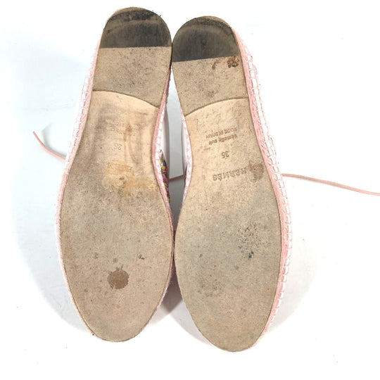 HERMES sneakers Leather, Silk Light pink Women 35 Used Authentic