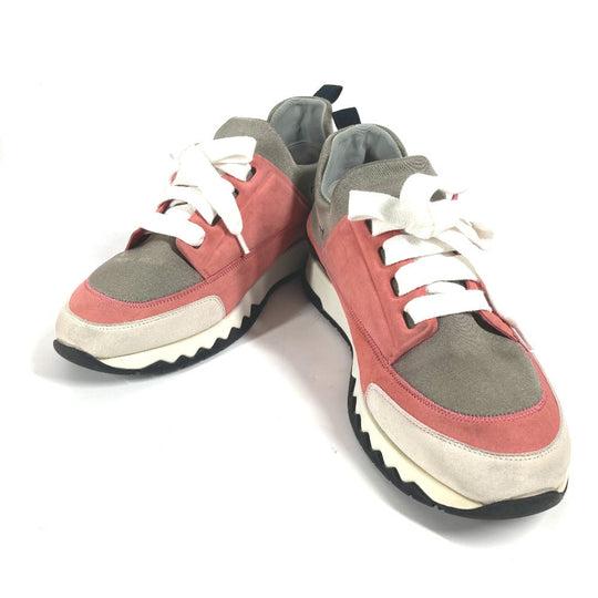 HERMES sneakers suede pink Stadium Women 35.5 Used Authentic