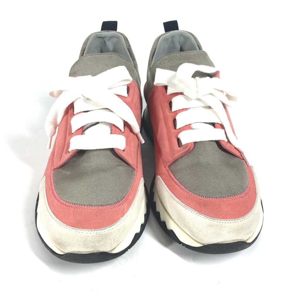 HERMES sneakers suede pink Stadium Women 35.5 Used Authentic