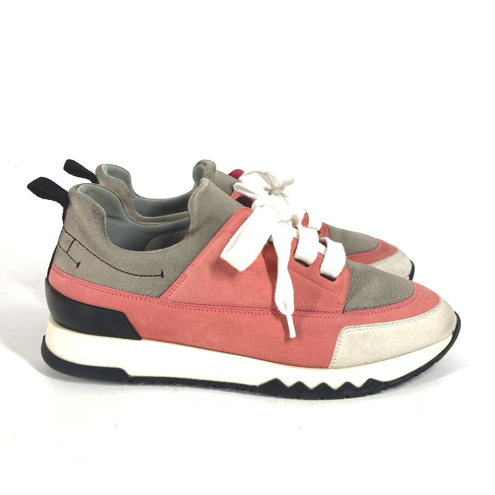 HERMES sneakers suede pink Stadium Women 35.5 Used Authentic