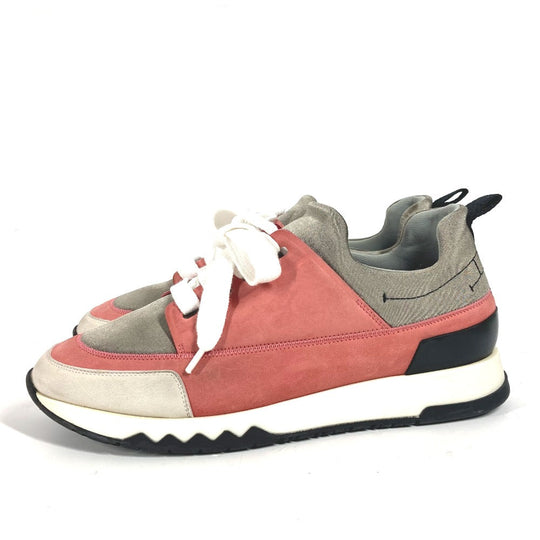 HERMES sneakers suede pink Stadium Women 35.5 Used Authentic