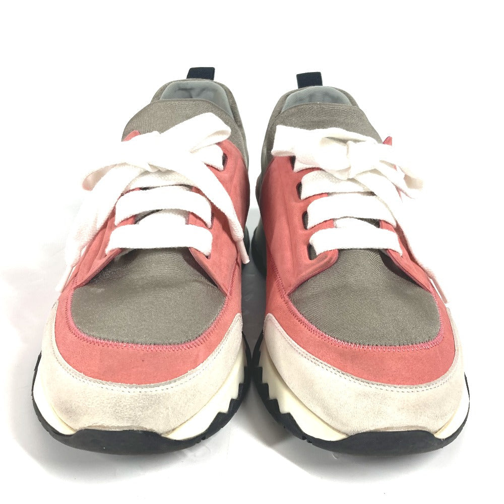 HERMES sneakers suede pink Stadium Women 35.5 Used Authentic