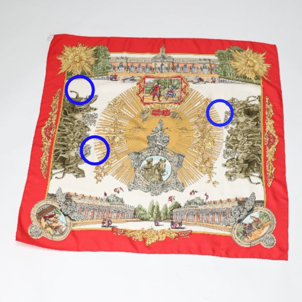 HERMES scarf ƒJƒŒ90 silk Red FREDERIC-…  Carre90 Women Used Authentic