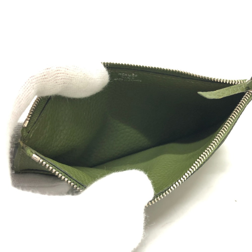 HERMES Long Wallet Purse Togo green Dogon GM Women Used Authentic