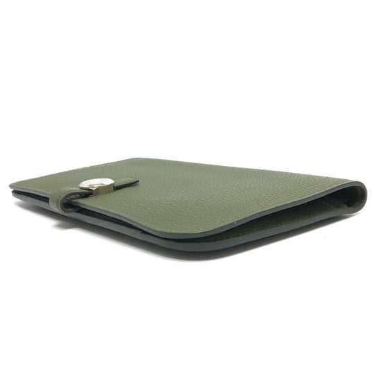 HERMES Long Wallet Purse Togo green Dogon GM Women Used Authentic
