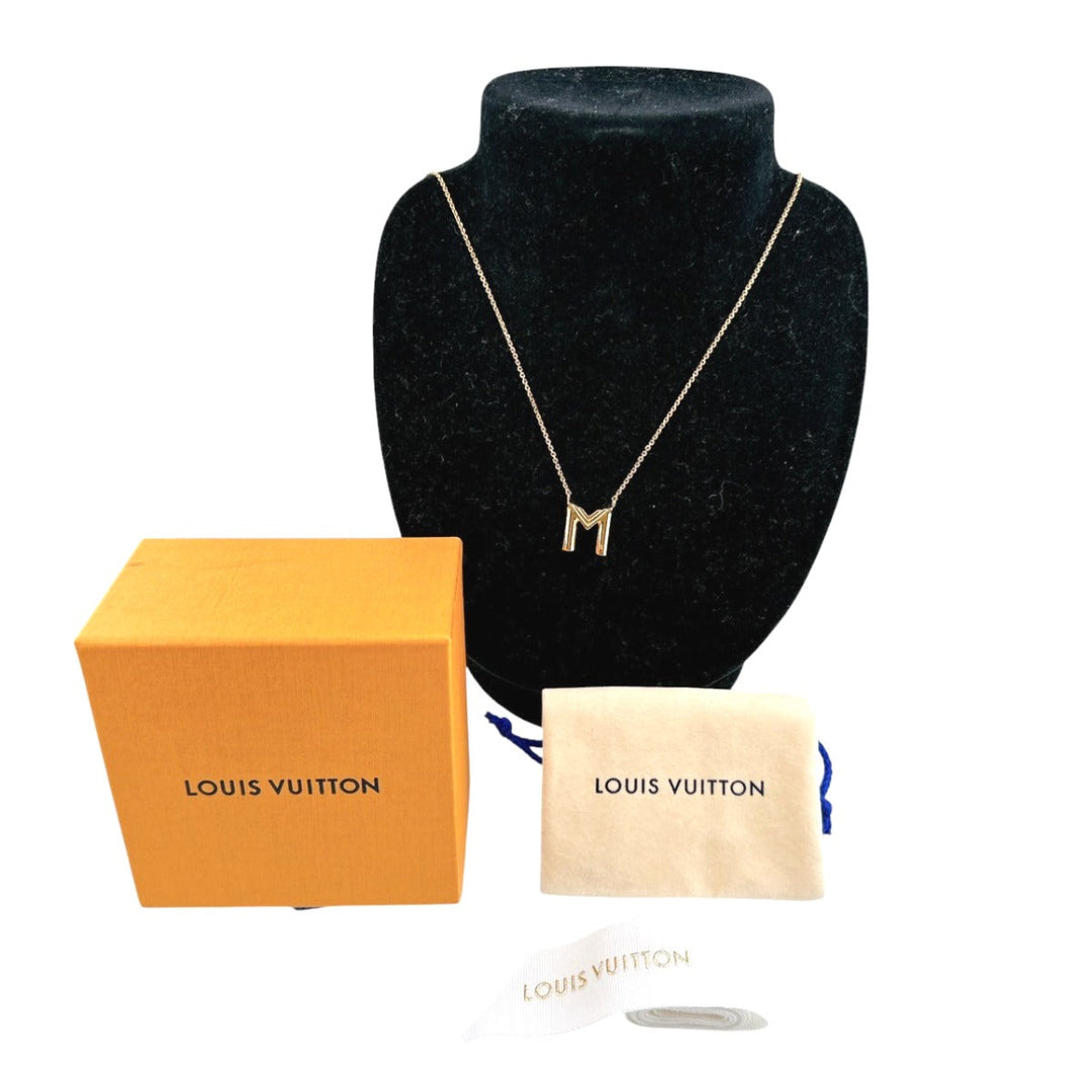 LOUIS VUITTON Necklace M61068 Gold Plated gold Initials Necklace LV&ME M M mens(Unisex) Used Authentic