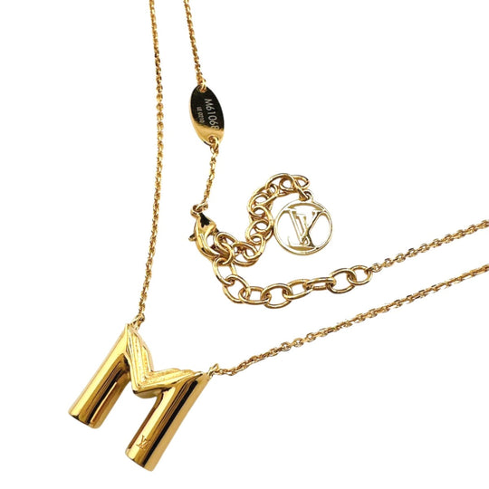 LOUIS VUITTON Necklace M61068 Gold Plated gold Initials Necklace LV&ME M M mens(Unisex) Used Authentic