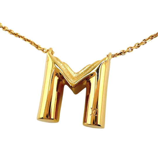 LOUIS VUITTON Necklace M61068 Gold Plated gold Initials Necklace LV&ME M M mens(Unisex) Used Authentic