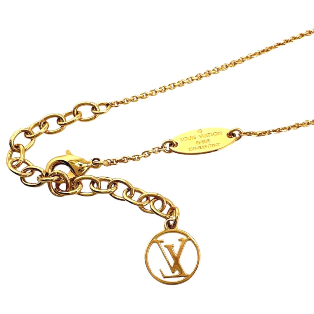 LOUIS VUITTON Necklace M61068 Gold Plated gold Initials Necklace LV&ME M M mens(Unisex) Used Authentic