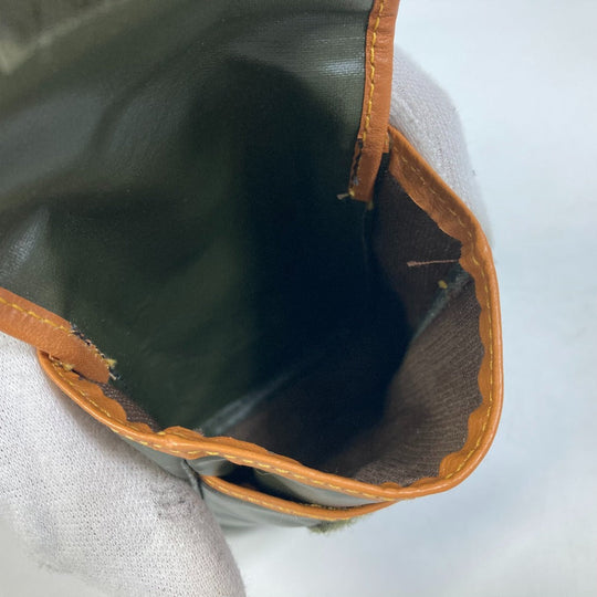 HUNTING WORLD Pouch Nylon / leather Dark green logo Belt pouch mens(Unisex) Used Authentic