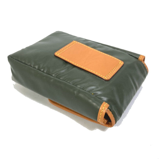 HUNTING WORLD Pouch Nylon / leather Dark green logo Belt pouch mens(Unisex) Used Authentic