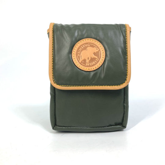 HUNTING WORLD Pouch Nylon / leather Dark green logo Belt pouch mens(Unisex) Used Authentic