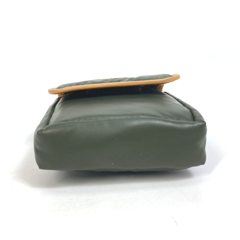 HUNTING WORLD Pouch Nylon / leather Dark green logo Belt pouch mens(Unisex) Used Authentic