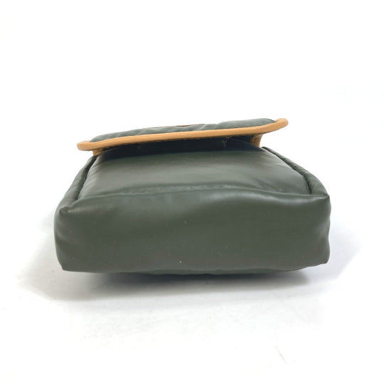 HUNTING WORLD Pouch Nylon / leather Dark green logo Belt pouch mens(Unisex) Used Authentic