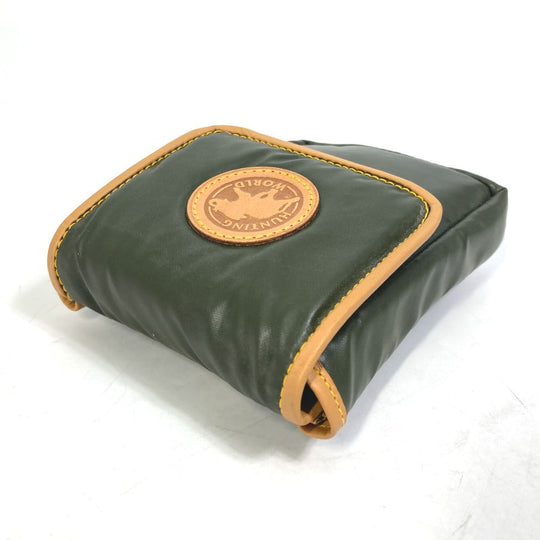 HUNTING WORLD Pouch Nylon / leather Dark green logo Belt pouch mens(Unisex) Used Authentic