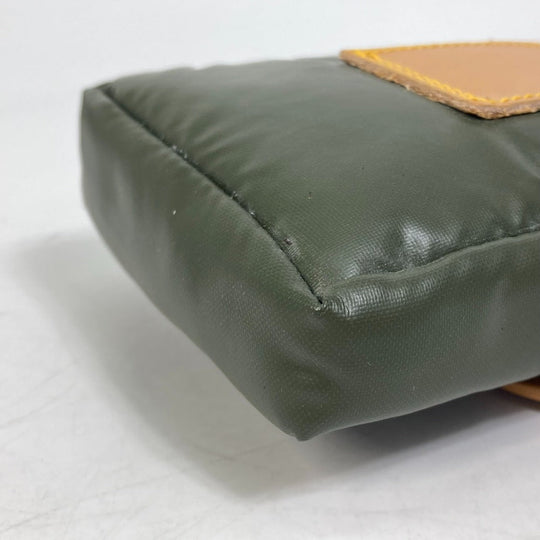 HUNTING WORLD Pouch Nylon / leather Dark green logo Belt pouch mens(Unisex) Used Authentic