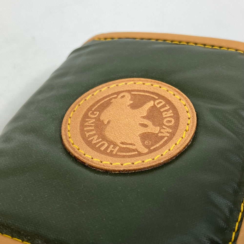 HUNTING WORLD Pouch Nylon / leather Dark green logo Belt pouch mens(Unisex) Used Authentic