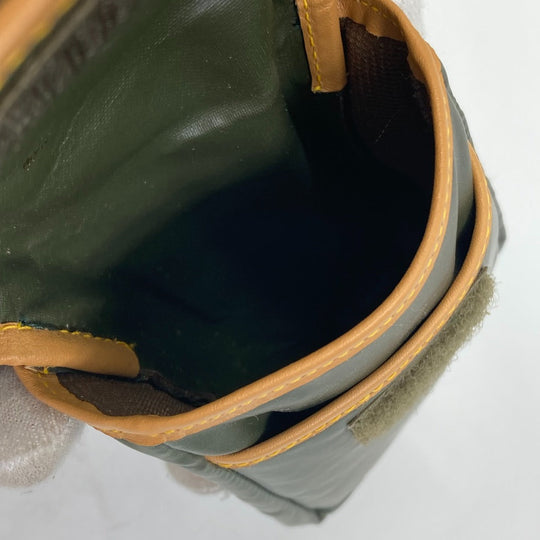 HUNTING WORLD Pouch Nylon / leather Dark green logo Belt pouch mens(Unisex) Used Authentic