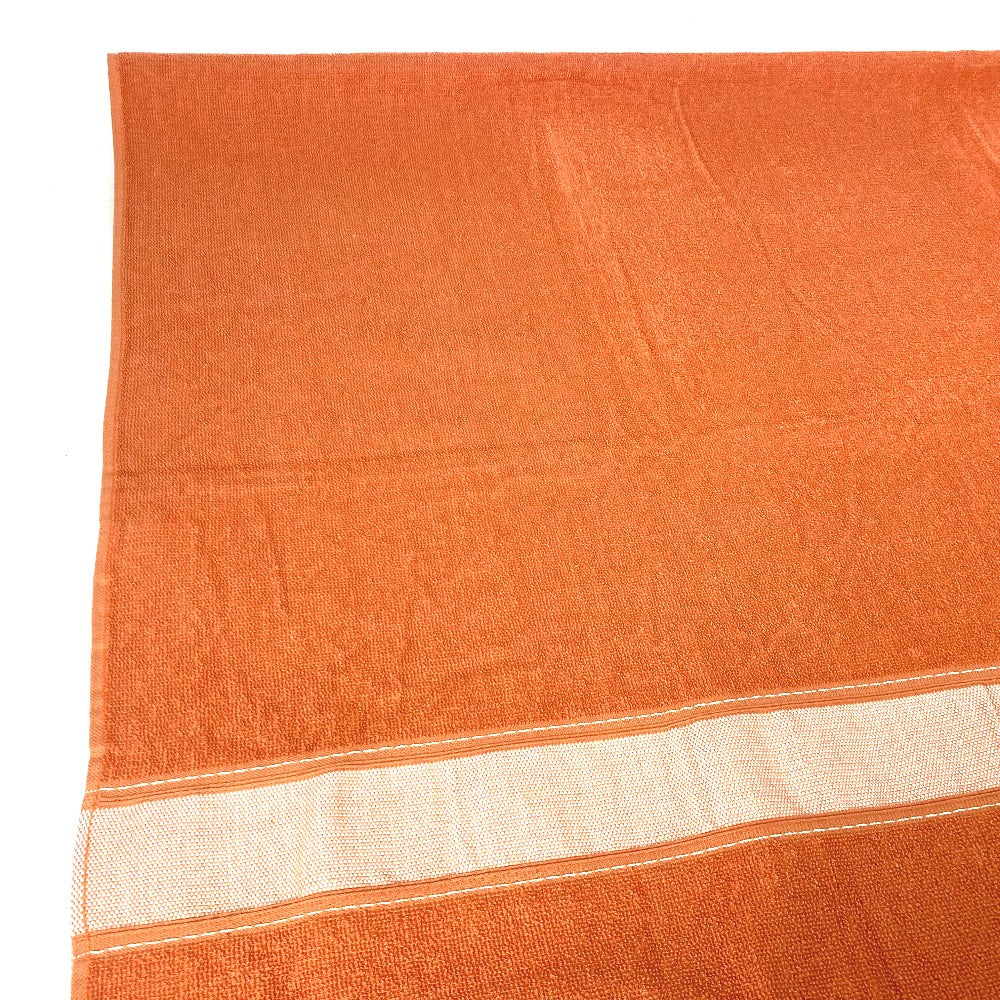 HERMES towel cotton Orange Bath towel Interior Throw Blanket Yachting logo Women Used Authentic
