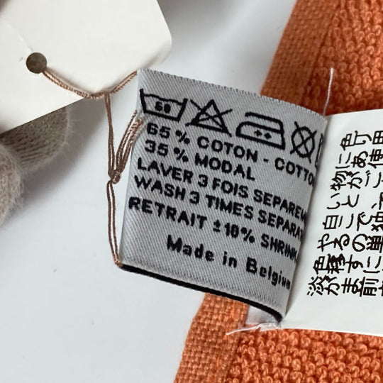 HERMES towel cotton Orange Bath towel Interior Throw Blanket Yachting logo Women Used Authentic
