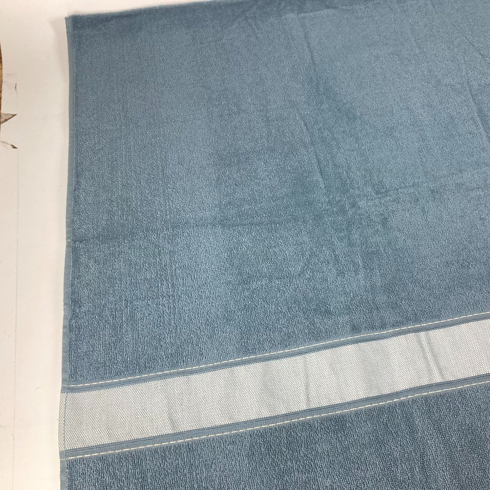 HERMES towel cotton blue Bath towel Interior Throw Blanket Yachting beach towel logo Women Used Authentic
