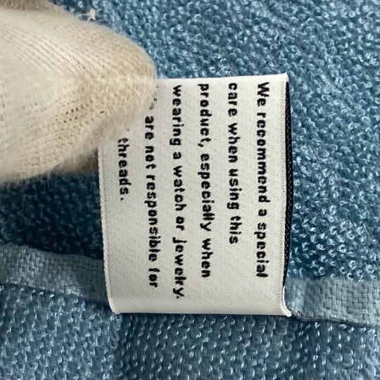 HERMES towel cotton blue Bath towel Interior Throw Blanket Yachting beach towel logo Women Used Authentic