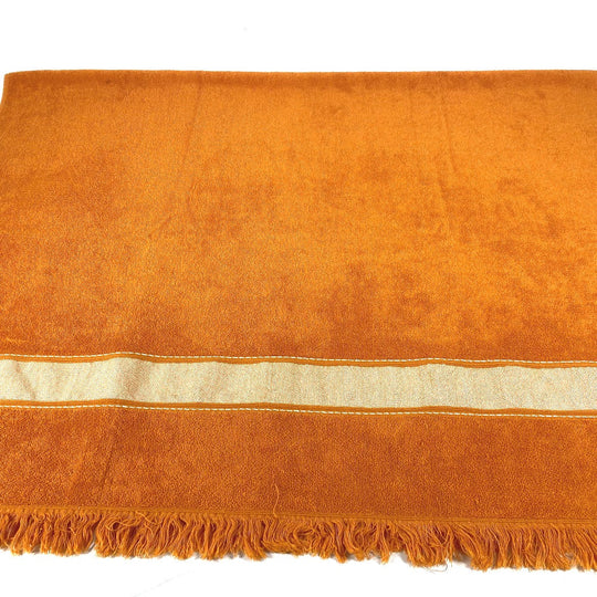 HERMES towel cotton Orange Bath towel Interior Throw Blanket Yachting beach towel logo Women Used Authentic