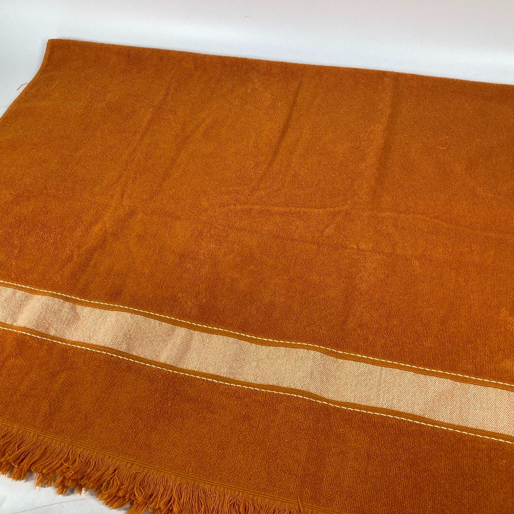 HERMES towel cotton Orange Bath towel Interior Throw Blanket Yachting beach towel logo Women Used Authentic