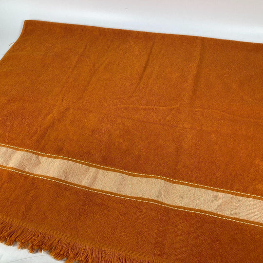 HERMES towel cotton Orange Bath towel Interior Throw Blanket Yachting beach towel logo Women Used Authentic