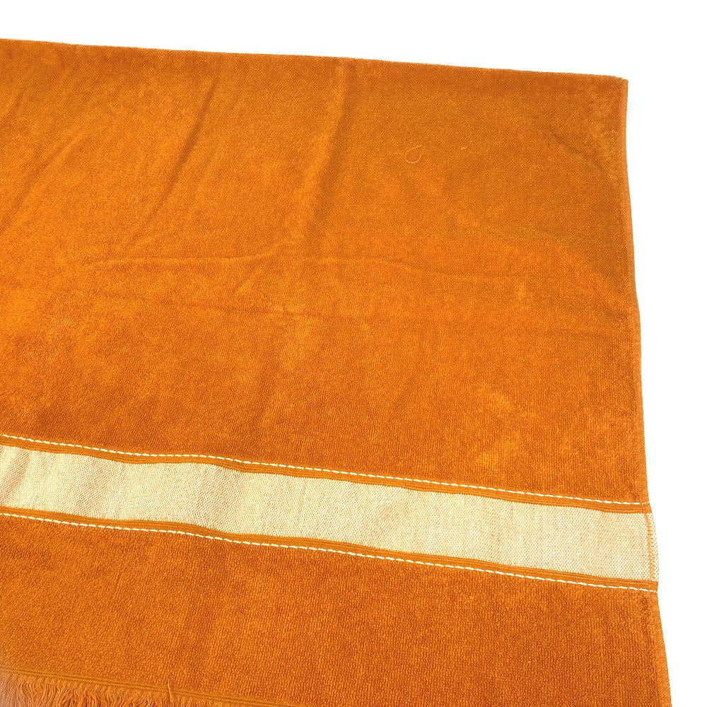HERMES towel cotton Orange Bath towel Interior Throw Blanket Yachting beach towel logo Women Used Authentic