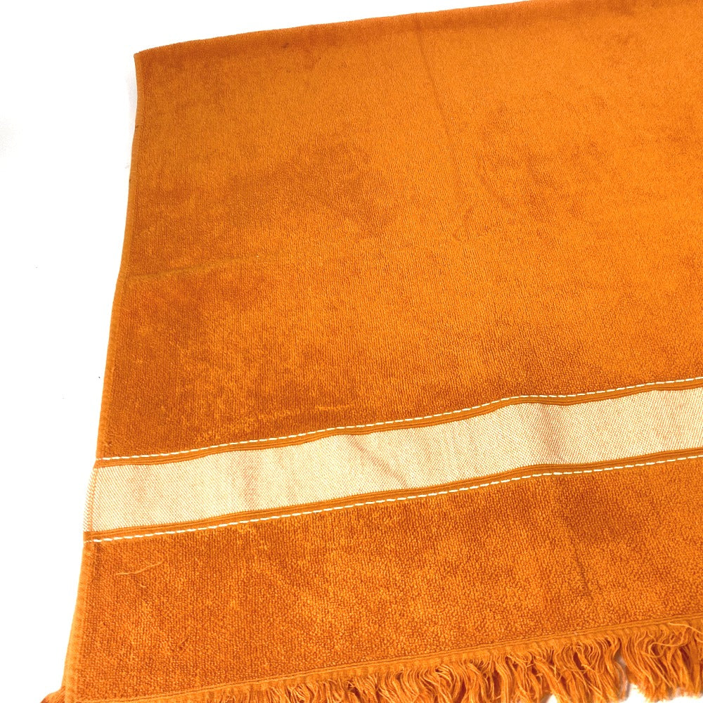 HERMES towel cotton Orange Bath towel Interior Throw Blanket Yachting beach towel logo Women Used Authentic