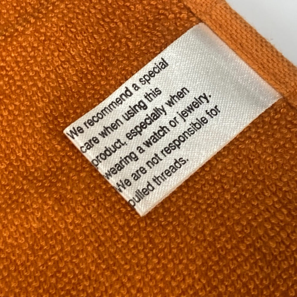 HERMES towel cotton Orange Bath towel Interior Throw Blanket Yachting beach towel logo Women Used Authentic